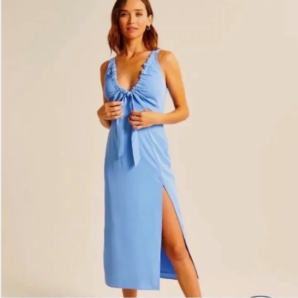 Abercrombie and Fitch cinch neck midi dress medium petite.